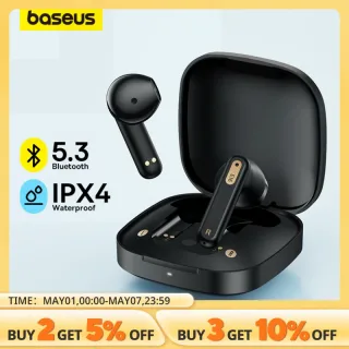 Baseus Bowie E16 Fone de ouvido sem fio Bluetooth 5.3 Fones de ouvido 30H longa duração da bateria IPX4 impermeável