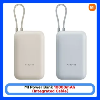 Versão Global Xiaomi Power Bank 10000mAh (Cabo Integrado) Compatível com Vários Dispositivos 22.5W MAX Power Proteção de Segurança