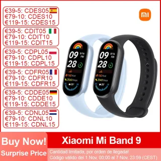 Xiaomi-Mi Band 9 Pulseira Inteligente, Oxigênio no Sangue Fitness Traker, 1.62 "Tela AMOLED, 150 + modos esportivos, BT5.4 Banda Inteligente, Novo, 2022