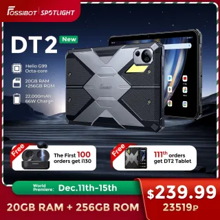 [Estreia mundial] Fossibot DT2 Versão Global Novo Original 10.4inch 4G Robusto Tablet Helio G99 20GB + 256 GB Android 13 PC Tablets 2K IPS Tela 22000mAh Dual SIM Card Wifi 6