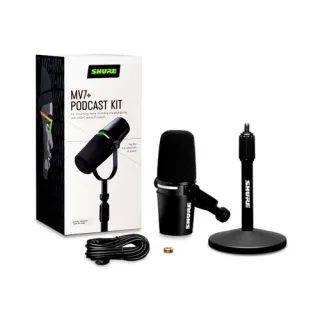 Kit Microfone Digital para Podcast Shure MV7+ MV7+-K-BNDL