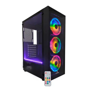 Gabinete Gamer Concórdia Glass X3602 RGB, Fita Led, Controle, Fans