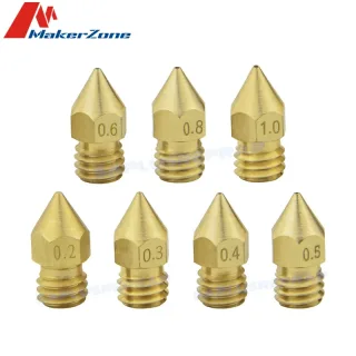 Qual mk8 bocal de bronze cabeça impressora extrusora 0.2/0.3/0.4/0.5/0.6/0.8/1.0mm bocal opcional para 1.75mm Ender-3 cr10 impressora 3d