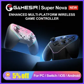 GameSir Super Nova Controlador de jogo sem fio T4N Pro Gamepad Hall Effect Sticks Gatilhos analógicos para PC Switch Android iOS