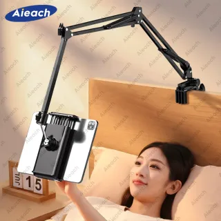 Suporte para Tablet para Cama iPad, Suporte Rotativo 360 °, Montagem para Tablet, Suporte para Telefone, Braço de Metal 90cm, 4.5-12.9"