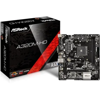 Placa Mãe Asrock A320m-hd, Amd Am4, Matx, Ddr4 - Outlet
