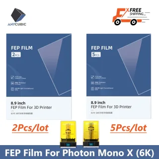 Anycúbico peças de impressora 3d 2 peças/5 peças um conjunto de espessura de filme fep 0.15mm para fóton mono x/mono x 6k/m3 plus/mono x2/mono x 6ks
