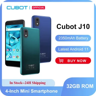 Mini Polegada do smartphone 4-Phone-J10 de cubot, identificação dupla da cara do telefone do cartão 3g da cara do telefone da câmera traseira do google android 11 de 32gb rom 2350mah 5mp