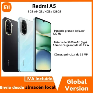 Versão global do telemóvel Xiaomi Redmi A5 6.88” 120Hz Display 32MP Câmara 5200mAh Bateria grande Android 15