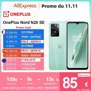 Smartphone OnePlus-Nord N20 SE N 20, versão global, carga SuperVOOC de 33W, bateria 5000mAh, câmera dupla AI de 50MP, tela de 6,56"