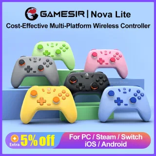 Controlador de jogo Bluetooth GameSir Nova Lite para PC Nintendo Switch iOS e Android disponível em novas cores com efeito Hall