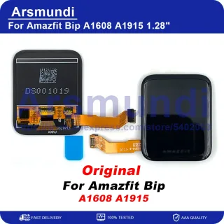 Tela LCD para Huami Amazfit Bip, digitador do painel de toque, relógio esportivo, 1.28 ", A1608, A1915