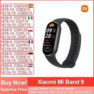 Xiaomi-Mi Band 9 Pulseira Inteligente, Tela AMOLED 1.62 ", Rastreador de oxigênio no sangue, 150 + modos esportivos, BT5.4, Novo, 2024