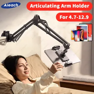 Suporte para Tablet Para Cama iPad Suporte Rotativo 360 ° Desktop Phone Mount com Braço De Alumínio Para 4.5 "~ 12.9" Xiaomi Lenovo Samsung Tablet