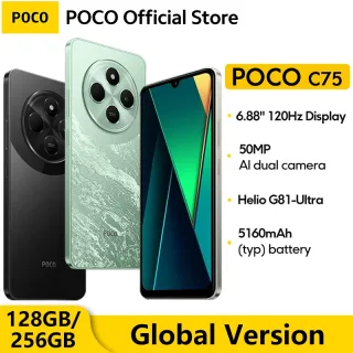 Poco c75 smartphone versão global 6.88 "120hz dot drop display helio G81-Ultra 50mp câmera enorme 5160mah bateria nfc