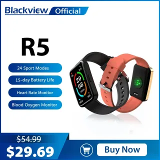Blackview R5 oxigênio no sangue SmartWatch Bluetooth Fitness Heart Rate Sleep Monitor IP68 impermeável relógio inteligente Android IOS
