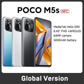 POCO-M5s Versão global NFC MTK G95, 64MP AI Quad Camera, 6,43 "AMOLED Dotdisplay, 33W