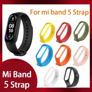 Correia para Xiaomi Mi Band 5, Silicone Pulseira, Substituição Pulseira, Cor do pulso, TPU