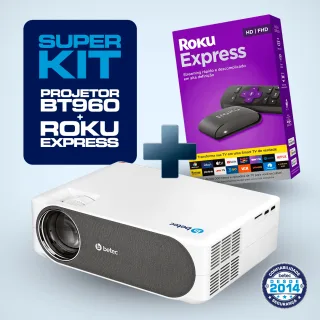 KIT PROJETOR BETEC BT960 3800 LUMENS + ROKU EXPRESS SMART