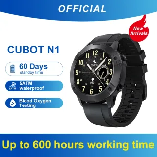 Cubot N1 SmartWatch,5ATM à prova d'água,mais de 17 dias Vida útil da bateria,teste de oxigênio no sangue,monitoramento de frequência cardíaca,sono Monitoramento,relogio masculino para Android Xiaomi POCO IOS Iphone