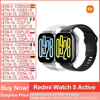 Novo Xiaomi Redmi Watch 5 Active Relógio Inteligente Ativo, Chamada Telefônica Bluetooth, 2 "Display LCD, Oxigênio no Sangue Monitoramento da Freqüência Cardíaca Smartwatch