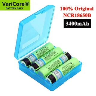 Novo original 18650 ncr18650b bateria recarregável de íon-lítio 3.7v 3400mah para baterias de lanterna + caixa de armazenamento