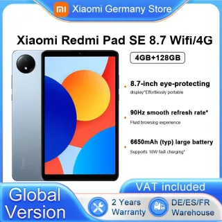 Xiaomi redmi pad se 8.7 tablets mtk helio g85128gb wi-fi/4g 8.7 "90hz display lcd 6650mah bateria versão global