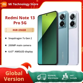 Xiaomi-Redmi Note 13 Pro 5G, Versão Global, 128GB, 256GB, Snapdragon 7S Gen 2, Tela AMOLED de 6,67 ", 1.5K, Câmera 120Hz, Bateria 200 MP