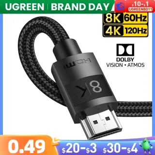 Ugreen-cabo hdmi 2.1, cabo duplicador de alta velocidade, 8k/60hz, 4k/120hz, para xiaomi mi box ps5, hdmi, dolby vision