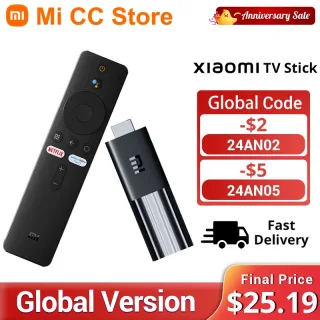 Xiaomi-Mi Dongle TV Portátil, TV Stick, 1080P, HDR, Android 9.0, 1GB de RAM, 8GB ROM, Dolby DTS Surround Sound, Versão Global