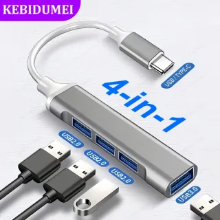 4 portas usb hub tipo c hubs usb c docking station usb 3.0 divisor otg adaptador 5g de alta velocidade para pc portátil macbook acessórios