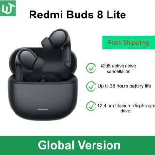 Versão Global Redmi Buds 8 Lite Fones de Ouvido TWS Bluetooth 5.4 com Cancelamento Ativo de Ruído de 42dB e Bateria de 475mAh com 36h de Duração