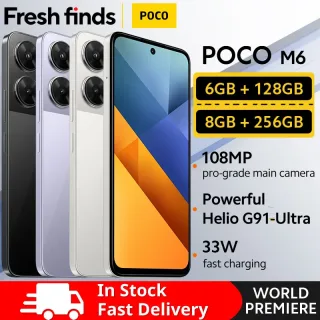 【Estreia mundial】POCO M6 Smartphone Versão Global NFC MediaTek Helio G91-Ultra 6,79" 90Hz FHD + Display 33W Carregamento Rápido