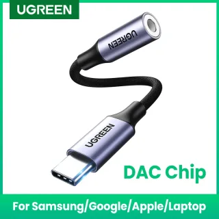 Ugreen usb tipo c para 3.5mm fone de ouvido, cabo de áudio dac, para xiaomi mi10, huawei p30, oneplus 9