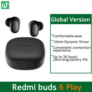 Versão Global Redmi Buds 6 Play Fones de Ouvido com Cancelamento de Ruído AI para Chamadas Driver Dinâmico de 10mm Bluetooth 5.4 Fones TWS