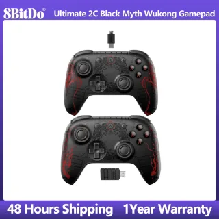 Controlador 8BitDo Ultimate 2C Black Myth Wukong, gamepad sem fio e com fio com joystick de efeito Hall para Windows, Android, Steam