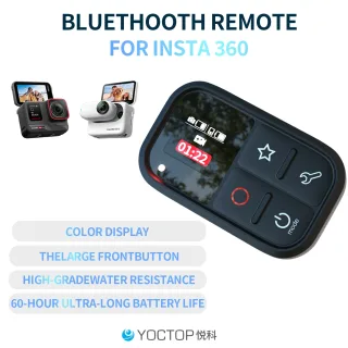 YOCTOP é Compatível com Câmeras Esportivas Insta360 X3, X4, X5, GO 3S, Ace Pro2, Acessórios à Prova d'Água com Controle Remoto Bluetooth