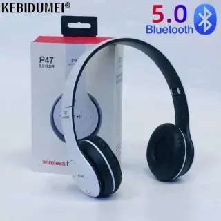 Bluetooth Headset 5.0 Série Dobrável Sem Fio Sports Game Music Headphone, Estéreo P47, Suporte Cartão SD com Microfone, iPhone, Xiaomi