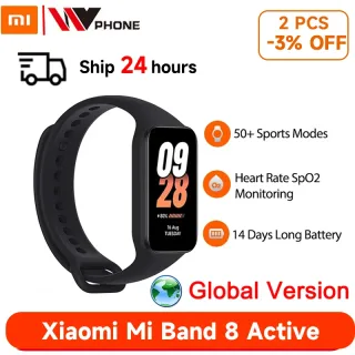 Pulseira Inteligente Xiaomi-Mi Band 8, Versão Global, Display TFT de 1.47 ", 50 + Modos Esportivos, Frequência Cardíaca, Monitoramento SpO2 Smartband
