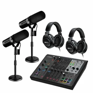 Kit 2 Microfones SM7DB com Pedestais + Mixer AG08B e SRH440 SM7DBX2+DESKSTAND1+AG08+SRH440