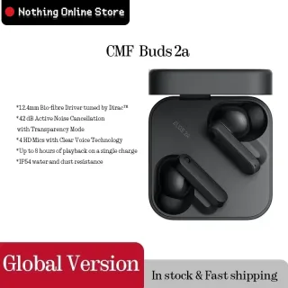 Fones de Ouvido TWS Nothing CMF Buds 2a Versão Global com Cancelamento Ativo de Ruído (ANC) de 42dB, Driver de Biofibra, 4 Microfones e Bluetooth 5.4