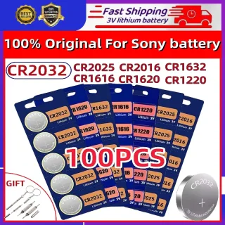 100 peças para sony cr2032 relógio bateria cr 2032 cr 2025 cr 2016 bateria cr2025 cr1616 cr1620 cr1220 cr2016 cr1632 botão célula