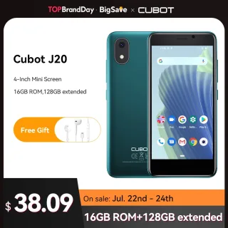 Cubot J20, mini smartphone, Android 12, tela de 4 polegadas, mini celular, 16GB/ 32GB de ROM (128gb estendido), Dual SIM Dual 4G, bateria de 2350mAh, celulares em promoção e frete grátis, celular barato, telefone, Wifi