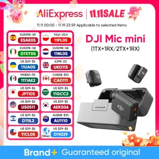 Novo dji microfone mini (2tx + 1rx + estojo de carregamento) microfone sem fio com cancelamento de ruído inteligente áudio de alta qualidade dji original