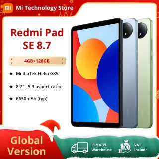 Xiaomi-Redmi Pad SE 8.7 LCD Versão Global, MediaTek Helio G85, CPU Octa-Core, Bateria 6650mAh, Carregamento Rápido 18W, Câmera 8MP, 90Hz