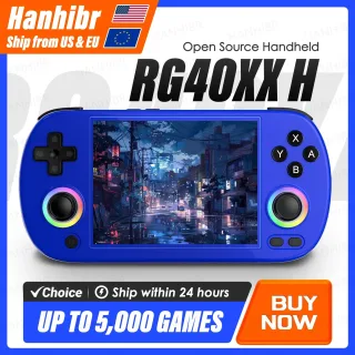 Anbernic rg40xx h console de jogos portátil, tela de 4 polegadas, sistema linux, joystick, efeito de iluminação rgb, reprodutor de vídeo rg40xxh, presentes smartpro