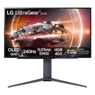 Monitor OLED QHD 27" LG GAMER 27GS95QE-B - ULTRAGEAR, HDMI, Cinza e Roxo, 240Hz