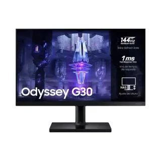 Monitor Gamer Samsung Odyssey G30 24” FHD, Tela Plana, Painel VA, 144Hz, 1ms, HDMI, FreeSync Premium Preto