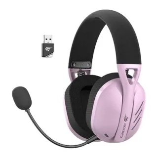 Headset Gamer Sem Fio Havit Fuxi-H3, Drivers 40mm, Wireless, Bluetooth, USB-C e P2, Rosa - Fuxi-H3 Pink