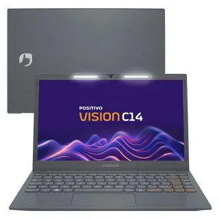 Notebook Positivo Vision C4128A-14 - Tela 14P", Intel Celeron, 128GB, 4GB RAM, Windows 11, Cinza